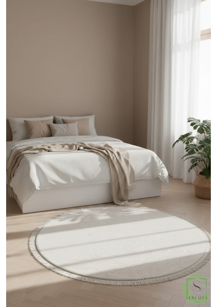 Post/peluş Yıkanabilir Kaymaz Taban Yumşacık Krem Saçaklı Modern ve Şık Salon Oturma Odası Mutfak Çocuk Odası Koridor Antre Halısı fırsatları