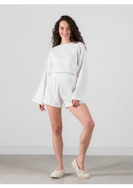 Parla Kadın Şort Ekru