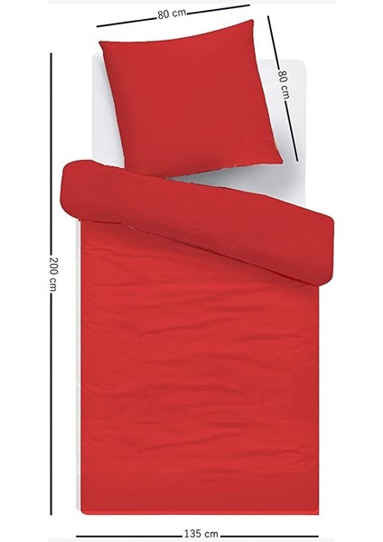 Tek Kişilik Pamuk Nevresim Seti Kırmızı fiyatları