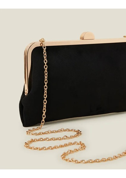 Süet Clutch Çanta Siyah indirimleri