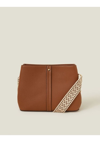 Etnik Desenli Çapraz Çanta Taba