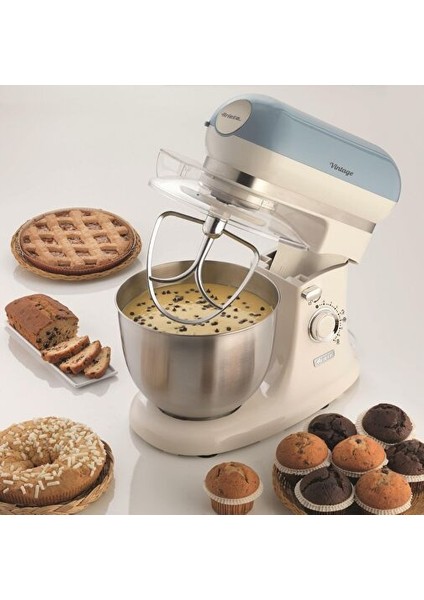 Vintage 1200W 5,5l Mutfak Şefi Mavi Stand Mikser modelleri