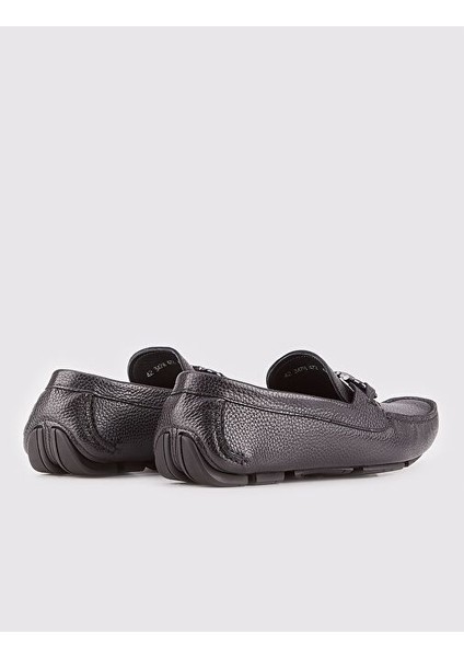 Erkek Hakiki Deri Toka Detaylı Siyah Loafer Ayakkabı fırsatları