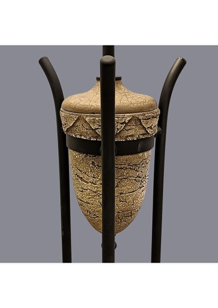 Zarela Siyah Eskitme Taş Detaylı Lambader fırsatları