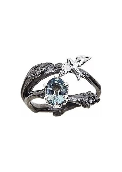 Kırlangıç Ciftli 18 Ayar Altın Kaplama Kadın Yüzük