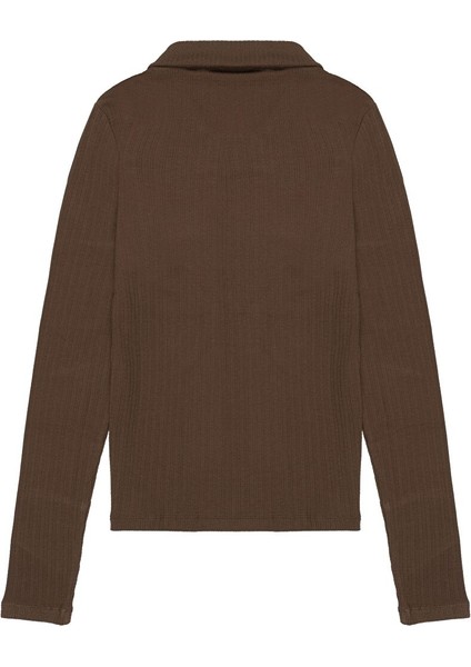 Kahverengi Dar Kesim Triko Gömlek fiyatları