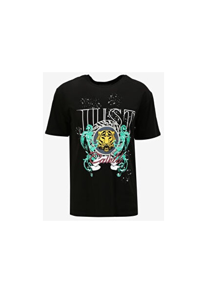 Bisiklet Yaka Siyah Erkek T-Shirt 75OAHF02