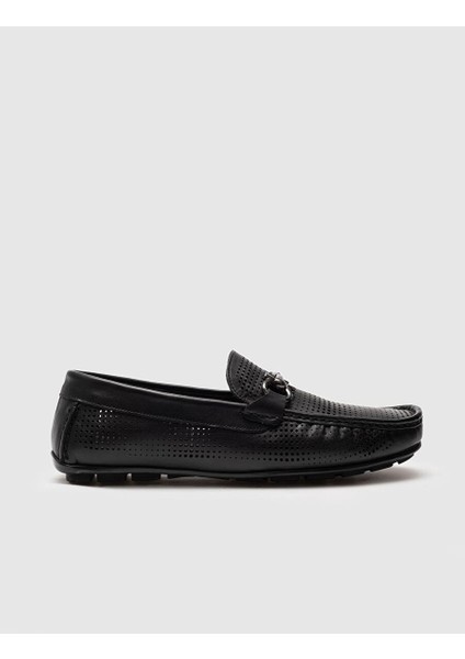 Hakiki Deri Siyah Erkek Loafer