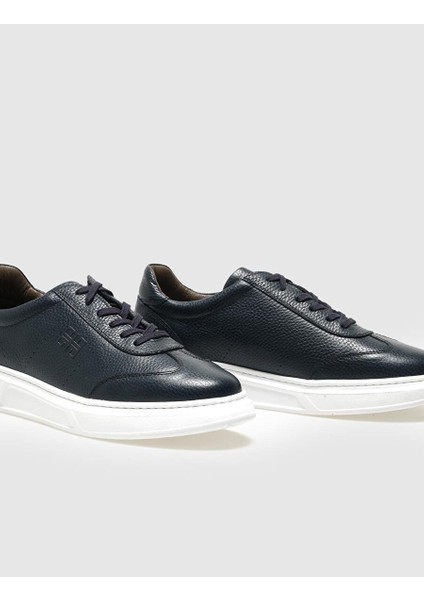 Lacivert Erkek Deri Sneaker 28824 fırsatları