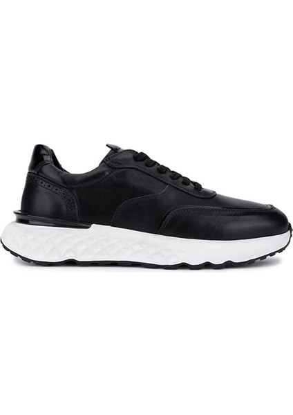 Erkek Hakiki Deri Siyah Sneakers & Spor Ayakkabı