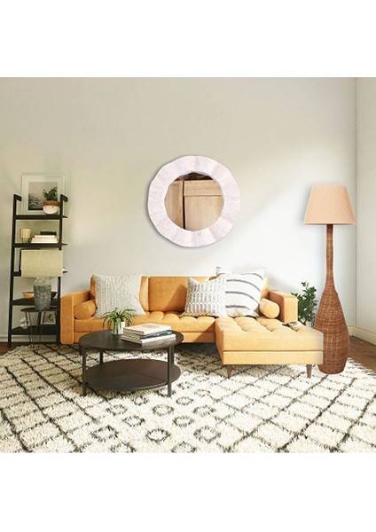 Lotus Teak Wood Tik Ağacı Yuvarlak Ayna 76X7 cm