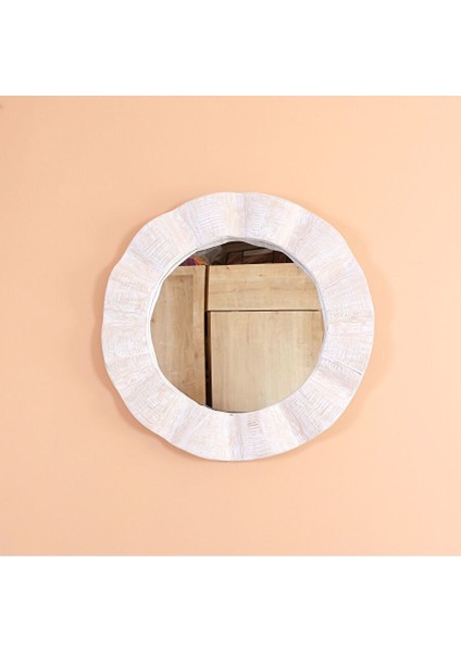 Lotus Teak Wood Tik Ağacı Yuvarlak Ayna 76X7 cm modelleri