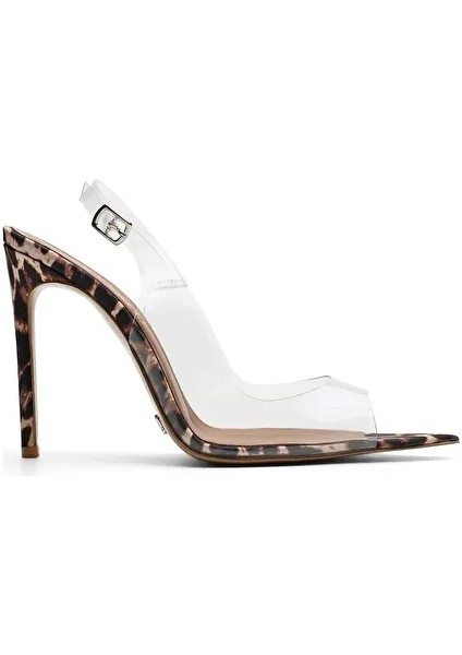 Kahverengi-Şeffaf Kadın Deri Stiletto JAB4428 / 2071K