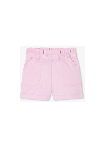 Kız Çocuk Lastikli Bel Gabardin Şort