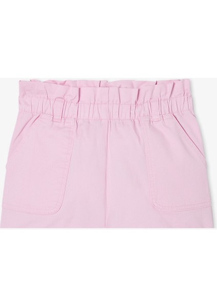 Kız Çocuk Lastikli Bel Gabardin Şort modelleri