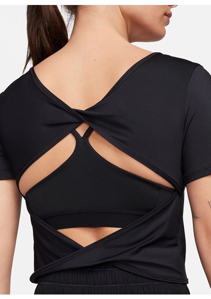Siyah Kadın Geniş Yaka Normal Kalıp T-Shirt FN2851-010-W Nk One Classıc Df Twst fırsatları