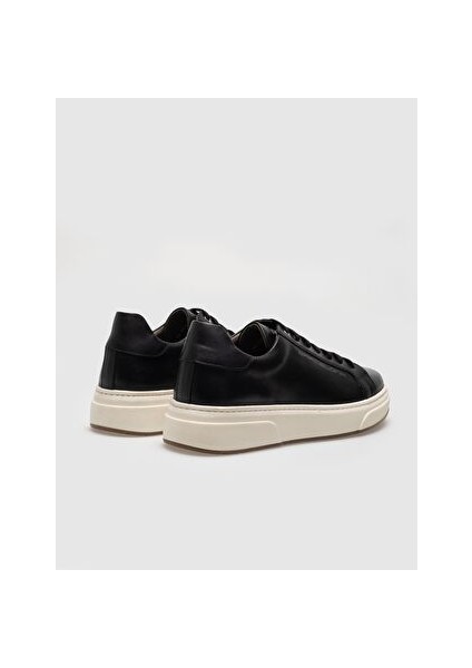 Siyah Erkek Deri Sneaker 28585 modelleri