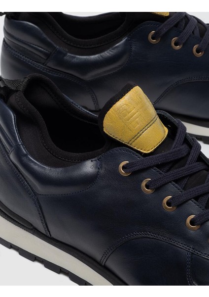 Lacivert Erkek Deri Sneaker 14180 modelleri