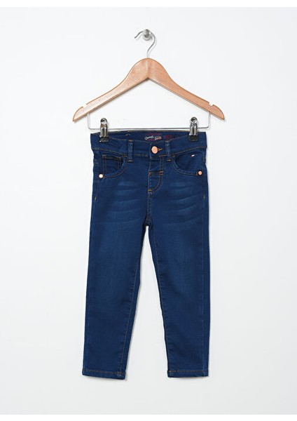 Mavi Kız Çocuk Boru Paça Toothpick Düz Denim Pantolon Sıssykıds-K