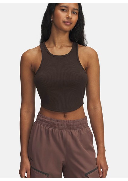 1389798-246-UA Rival Rib Tank Kahverengi Kadın Normal Atlet