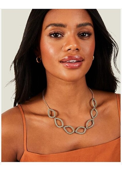 Encrusted Teardrop Collar Green