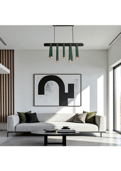 Elan Deri Detaylı Siyah Yeşil Sarkıt Avize fiyatları