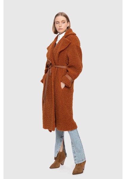 Suni Kürk Oversize Tütün Kaban fiyatları