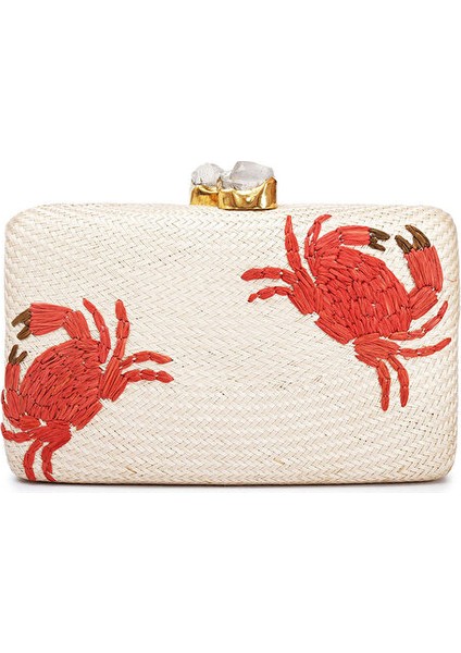 Beyaz Kadın Portföy Çanta Kapre Crab