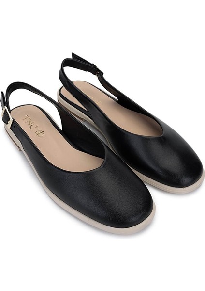 Kadın Hakiki Deri Siyah/krem Babet Ayakkabı fiyatları