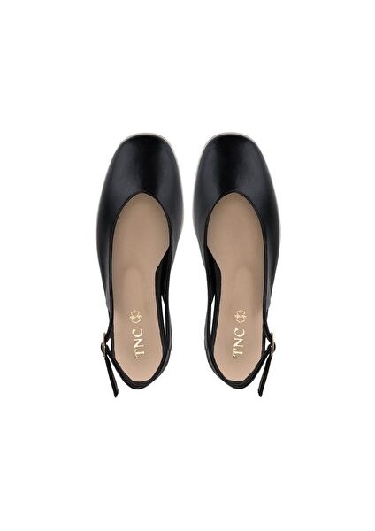 Kadın Hakiki Deri Siyah/krem Babet Ayakkabı