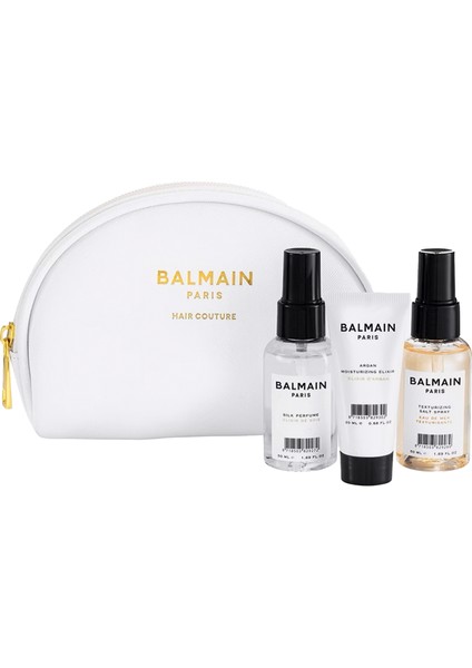 White Cosmetic Styling Bag Hacim Verici Saç Bakım Seti