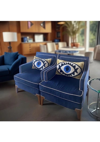 Göz Ipek Ikat- Kadife Ikat Kırlent