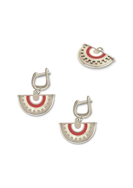 Enki Kırmızı Mineli Küpe