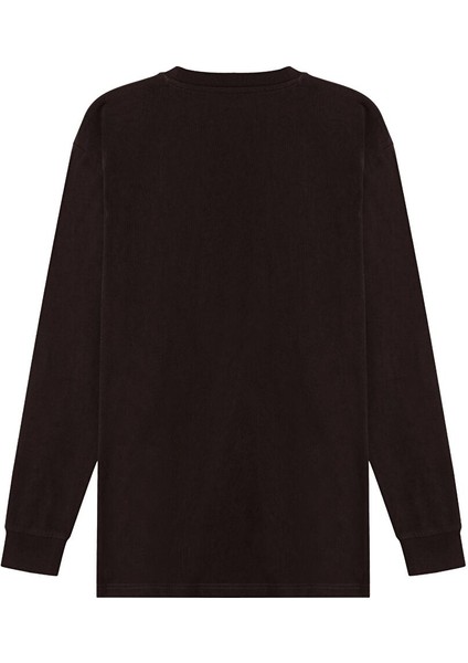 Kahverengi Retro Nakışlı Uzun Kollu T-Shirt fiyatları