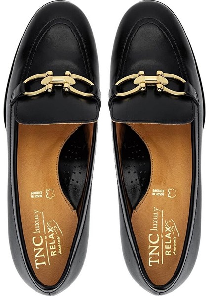 Kadın Hakiki Deri Siyah Comfort Ayakkabı