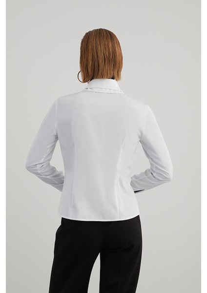 Fit Kesim Likralı Poplin Pamuk Gömlek fırsatları