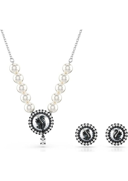 5680875 Swarovski Set Swan:set Prl Gry/rhs
