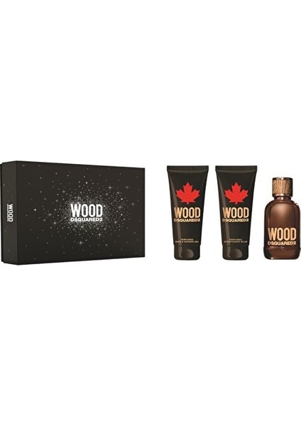 Wood Homme Erkek Parfüm Seti (100 ml Edt + 100 ml Duş Jeli+ 100 ml Traş Sonrası Balmı)