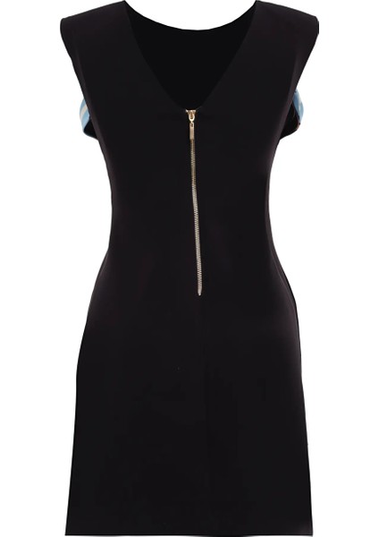 Siyah Krep Kolsuz Kısa Elbise fiyatları