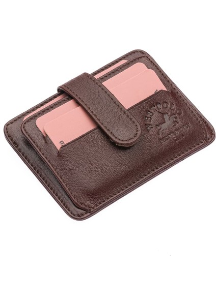 Hakiki Deri Bol Kart Bölmeli Patlı Unisex Kartlık - Kahverengi fiyatları