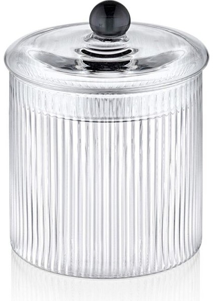 Striped Borosilikat Cam Şekerlik 9X9X11 cm