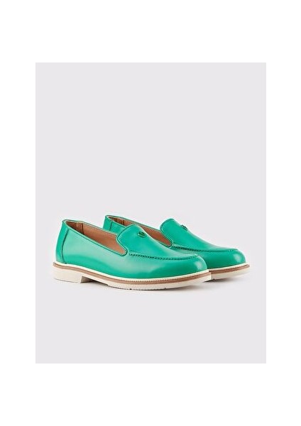 Yeşil Kadın Deri Loafer 27219 fiyatları