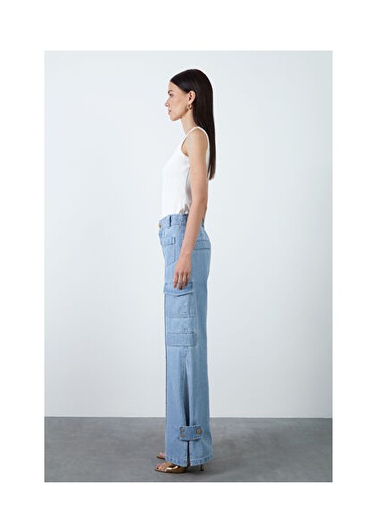 Cep Detaylı Mavi Jean Pantolon modelleri