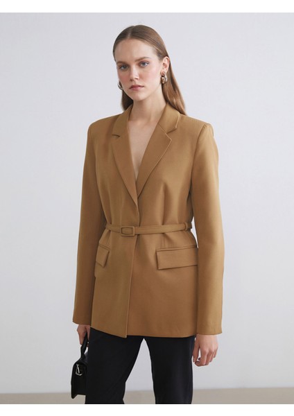 Yeni Sezon Beli Kemerli Kadın Blazer Ceket