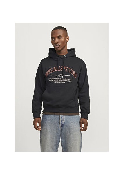 Siyah Erkek Kapüşon Loose Fit Sweatshirt 12265823_JORFREDERIKSBERG Margate S modelleri