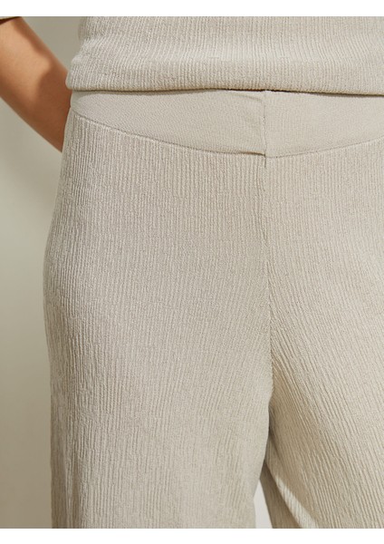 Yeni Sezon Beli Lastikli Dokulu Kadın Triko Pantolon indirimleri