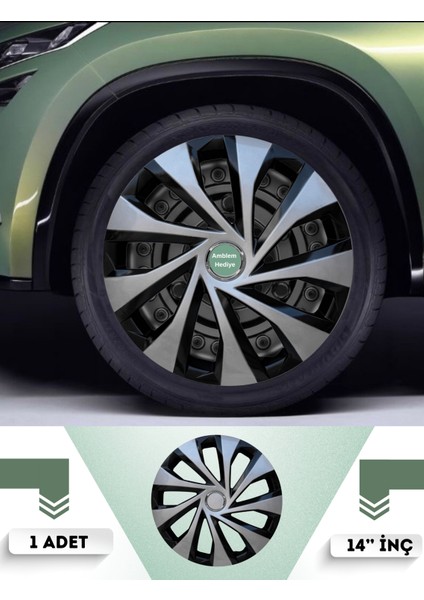 Ford Taunus 14 Inç Jant Kapağı Çift Renk (Amblemli 1-Adet Kapak) 304