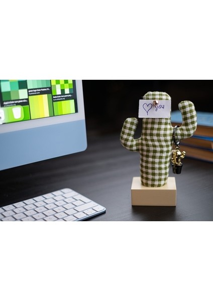 Kayigo Woody Krem Üçlü Ofis Seti - Pötikareli Cactus indirimleri