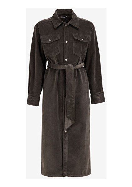 Koyu Gri Kadın Gömlek Elbise DT10906