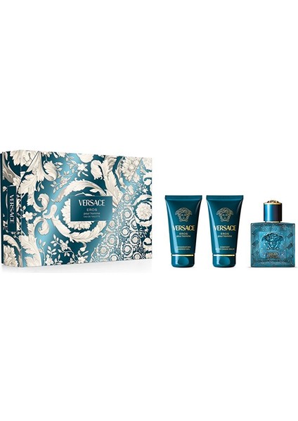 Eros Edt Parfüm 50 ml + Duş Jeli 50 ml + Vücut Losyonu 50 ml Erkek Parfüm Seti
